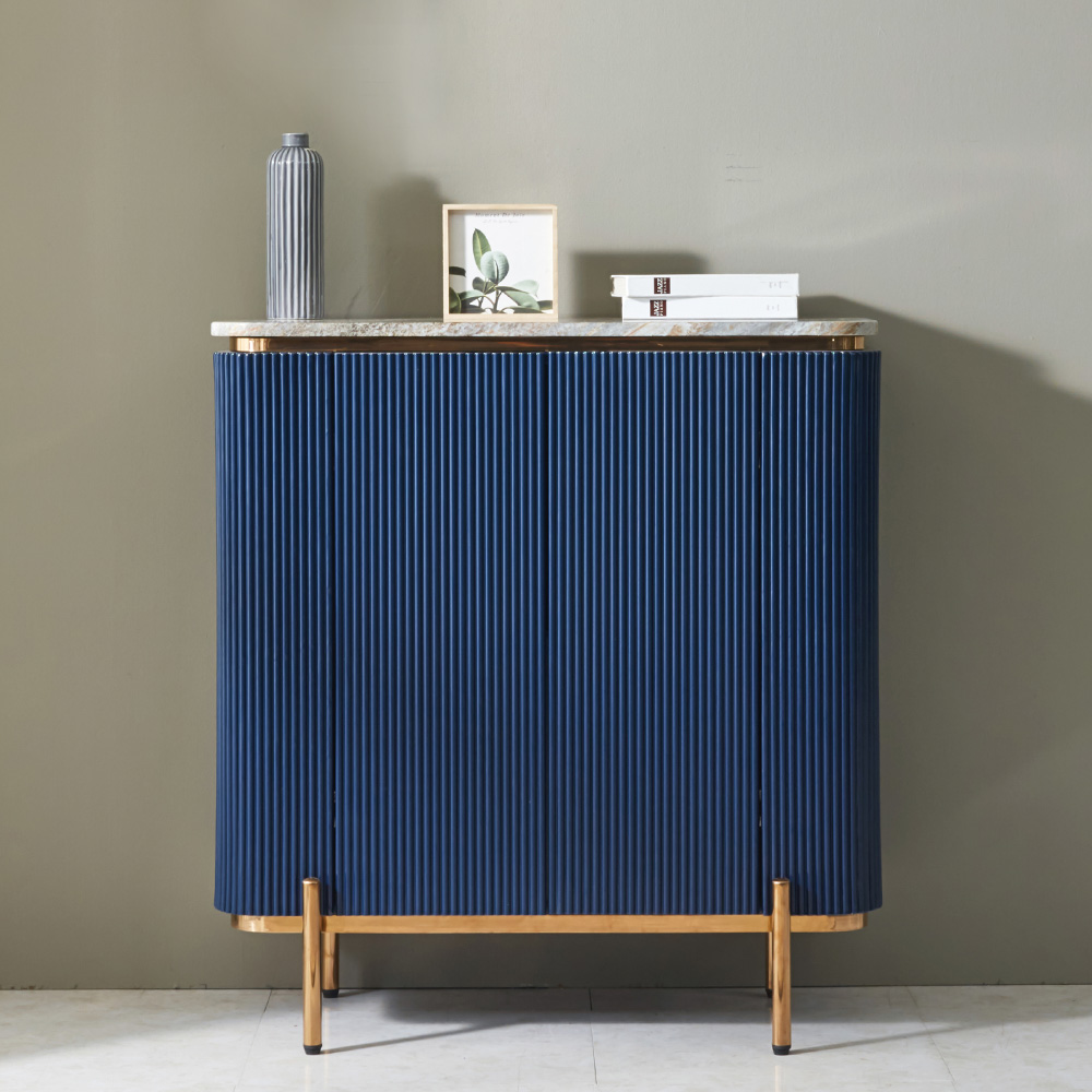 스코나 로프턴 블루 템바보드 대리석 900 사이드보드 장식장