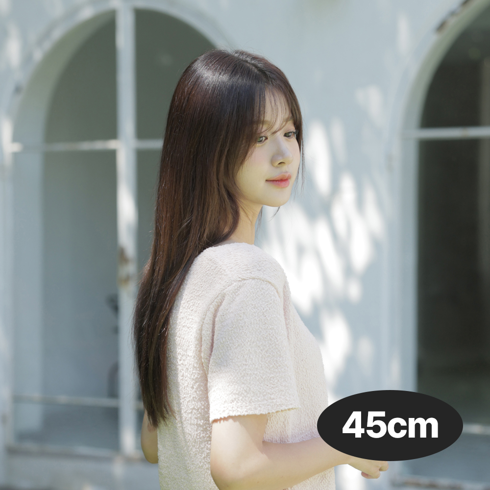 인모 헤어피스 똑딱이 붙임머리 부분 가발 7피스 - 상세 이미지 4