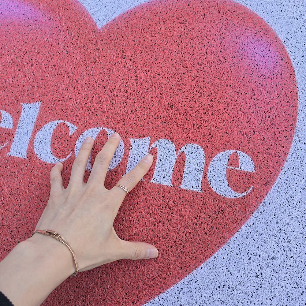 사장님매트 발매트 HE01 레드하트 웰컴 매장 입구 현관 코일매트 180x120cm 가로형 이미지 7