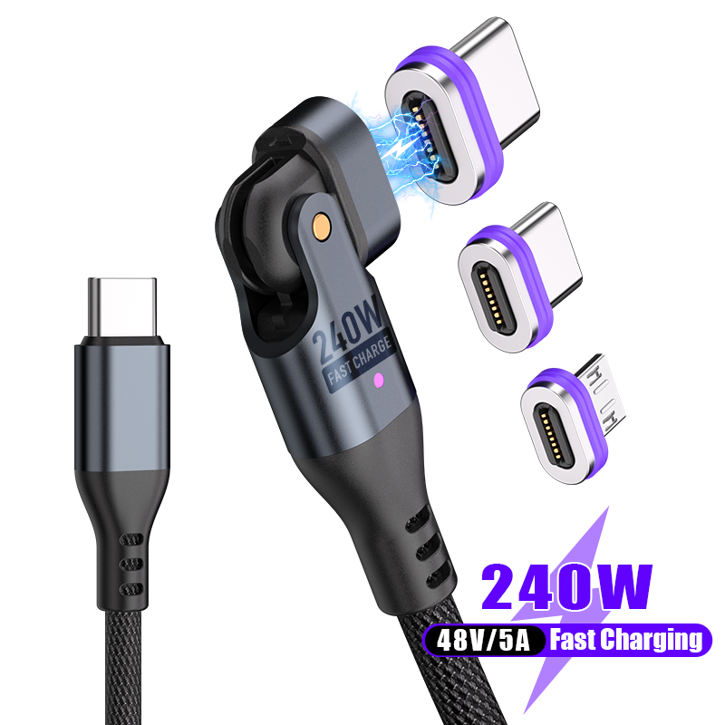 언리시 240w 마그네틱 초고속 충전 케이블 180도 회전 - 상세 이미지 4