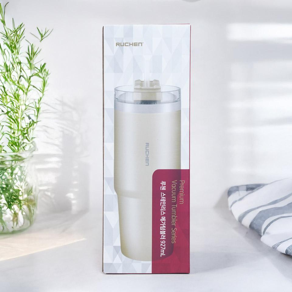 메가마트 루첸 스테인리스 메가텀블러 927ml(아이보리) - 상세 이미지 2