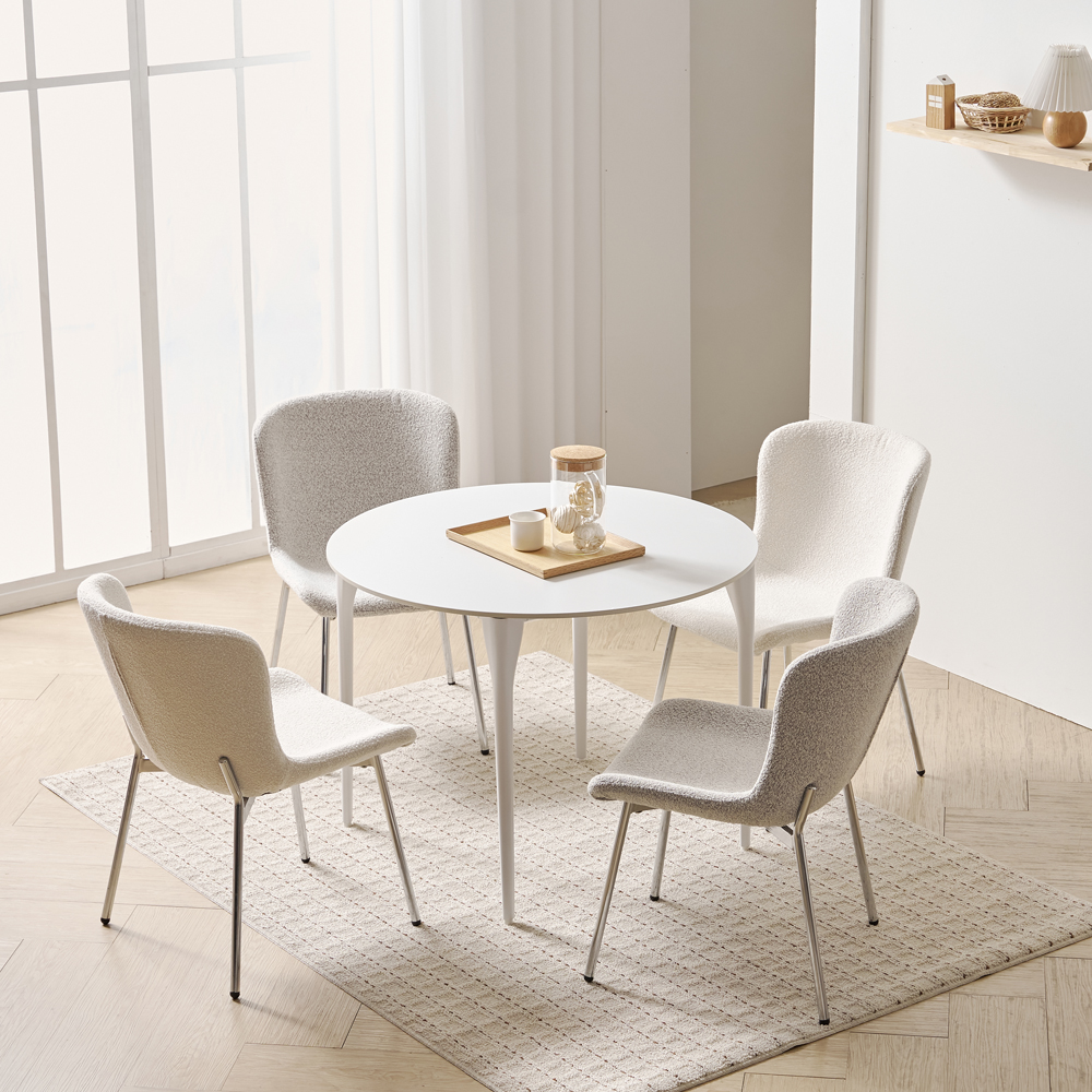 밀키 원형 세라믹 식탁 테이블 4인용 1100 포세린 카페 원형탁자 화이트