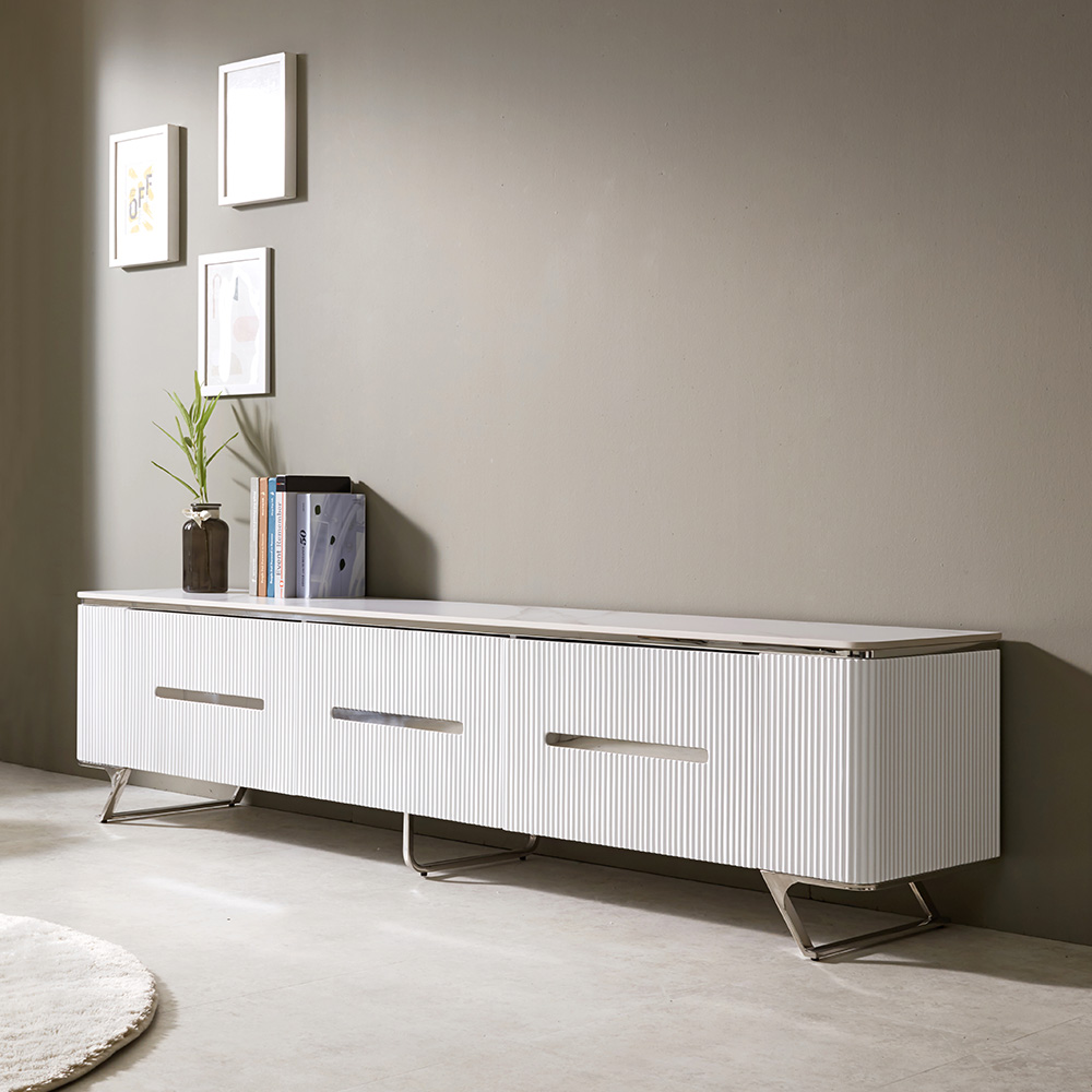 스코나 리벨스 템바보드 실버 포세린 세라믹 2100 거실장 TV장