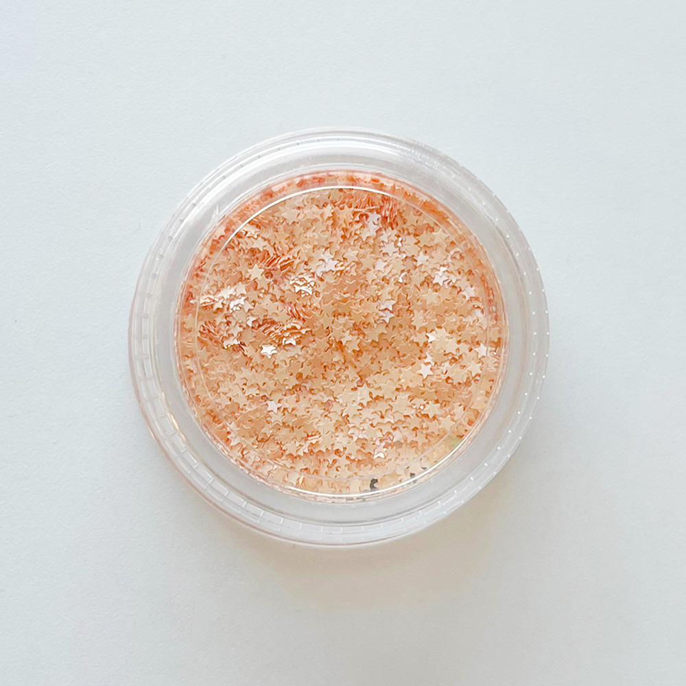 쪼꼬미 파스텔 오렌지 별 네일글리터 1mm - 상세 이미지 2