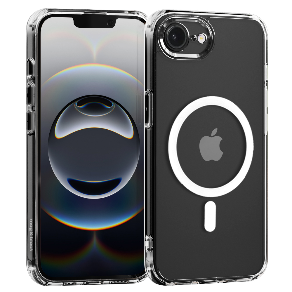 맥앤블랙 2배자력 아이폰 맥세이프 케이스 풀커버 변색없는 생폰 젤리 투명, 아이폰16e