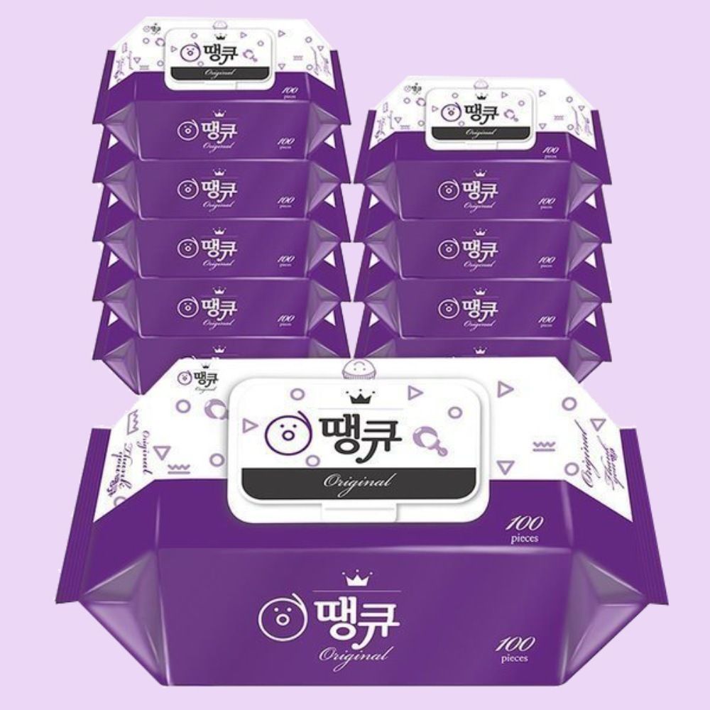 땡큐 오리지널 순수깨끗한 물티슈 캡형 100매 10팩 : UNIDAON