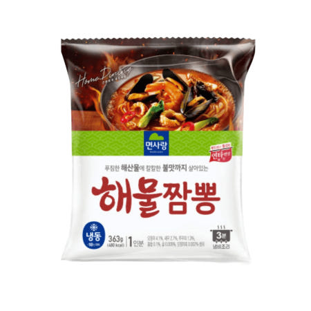 면사랑 간편조리식 짬뽕 2종 해물 고기 냉동 6개