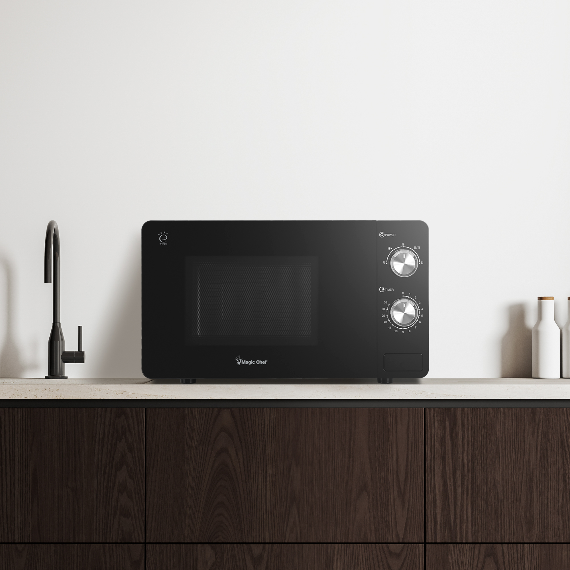 매직쉐프 20L 무회전 전자레인지 MMW-W20FMBB 플랫타입 이지클린