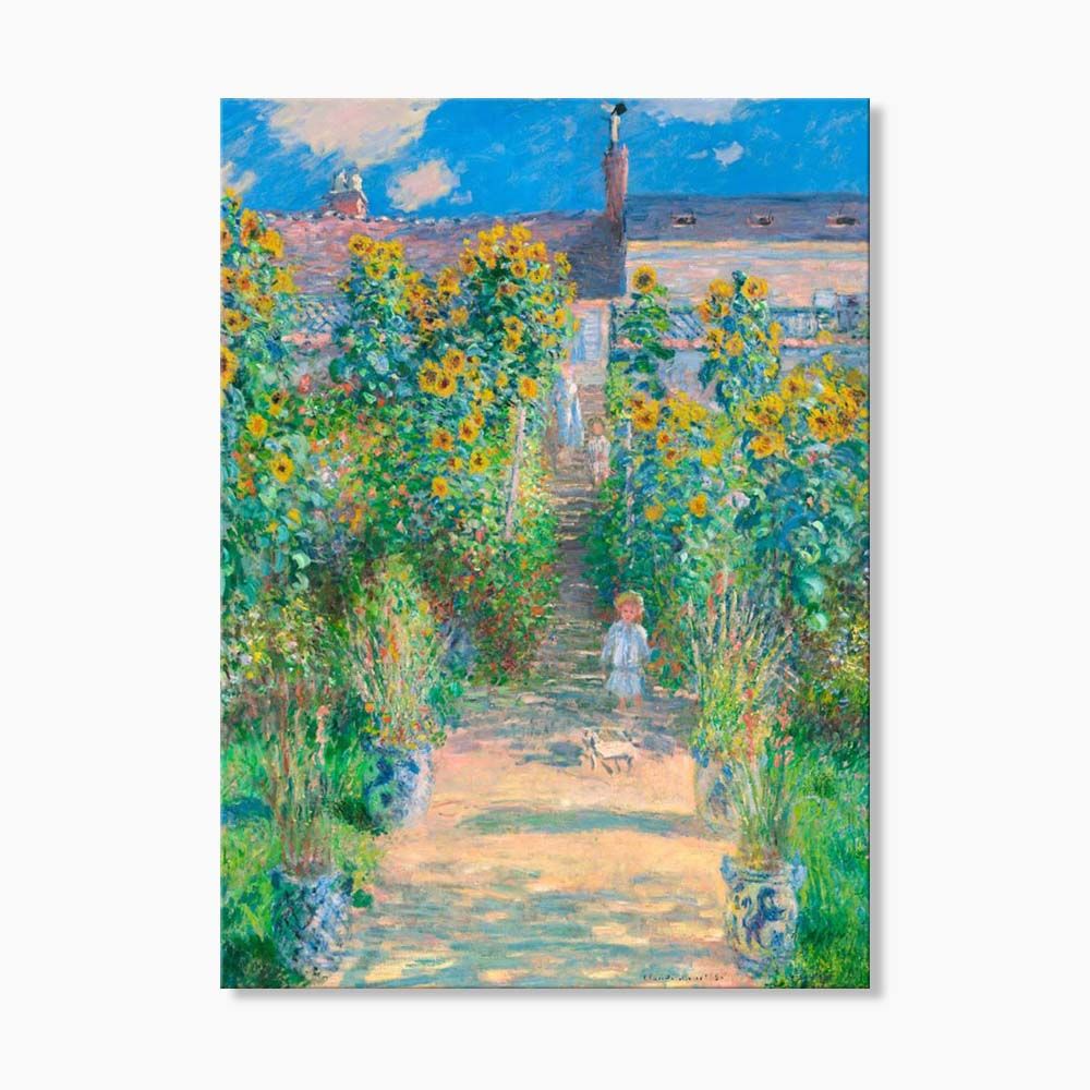 클로드 모네 베퇴이유의 화가의 정원 80 x 100cm 명화 풍경 그림 대형 캔버스 액자 - 상세 이미지 3