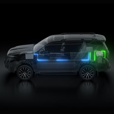 에코플로우 차량용 주행충전기 800W+휴대용 태양광 패널 400W 세트