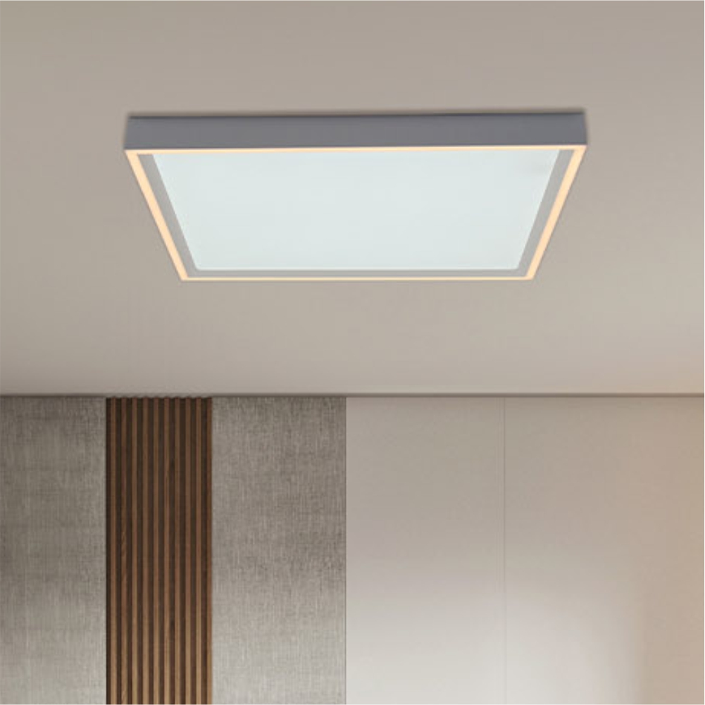 LED 에코 세라츠 사각 라인 리모컨 방등 640+640mm 50W 플리커프리 전등 조명 - 상품 이미지
