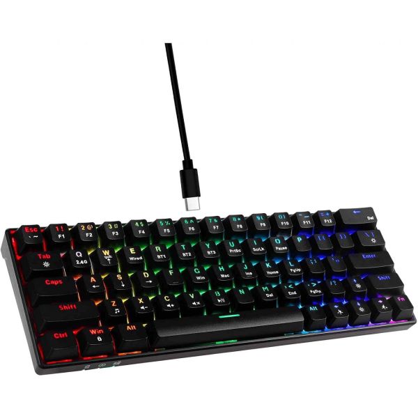 T30 PRO 무선 RGB 게이밍 키보드 스펙터 2in1 13.5인치 와이드 울트라 XGA 터치스크린 노트북 BT2용.4Ghz 트라이 모드 기계식 핫 스왑 선형... 