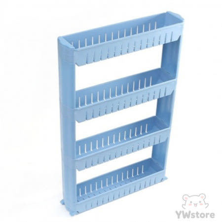 YWstore 블루 4단 이동식 틈새선반 편리한조립선반