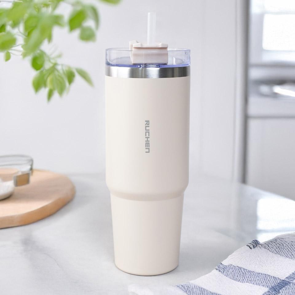 메가마트 루첸 스테인리스 메가텀블러 927ml(아이보리) - 상품 이미지