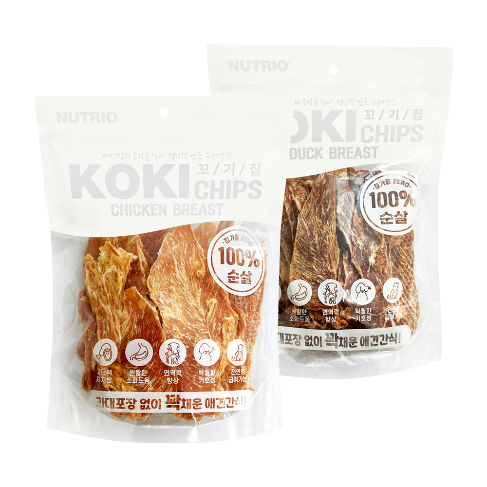 뉴트리오 꼬기칩 500g 강아지 육포 반려 애견 간식 대용량 제품 이미지