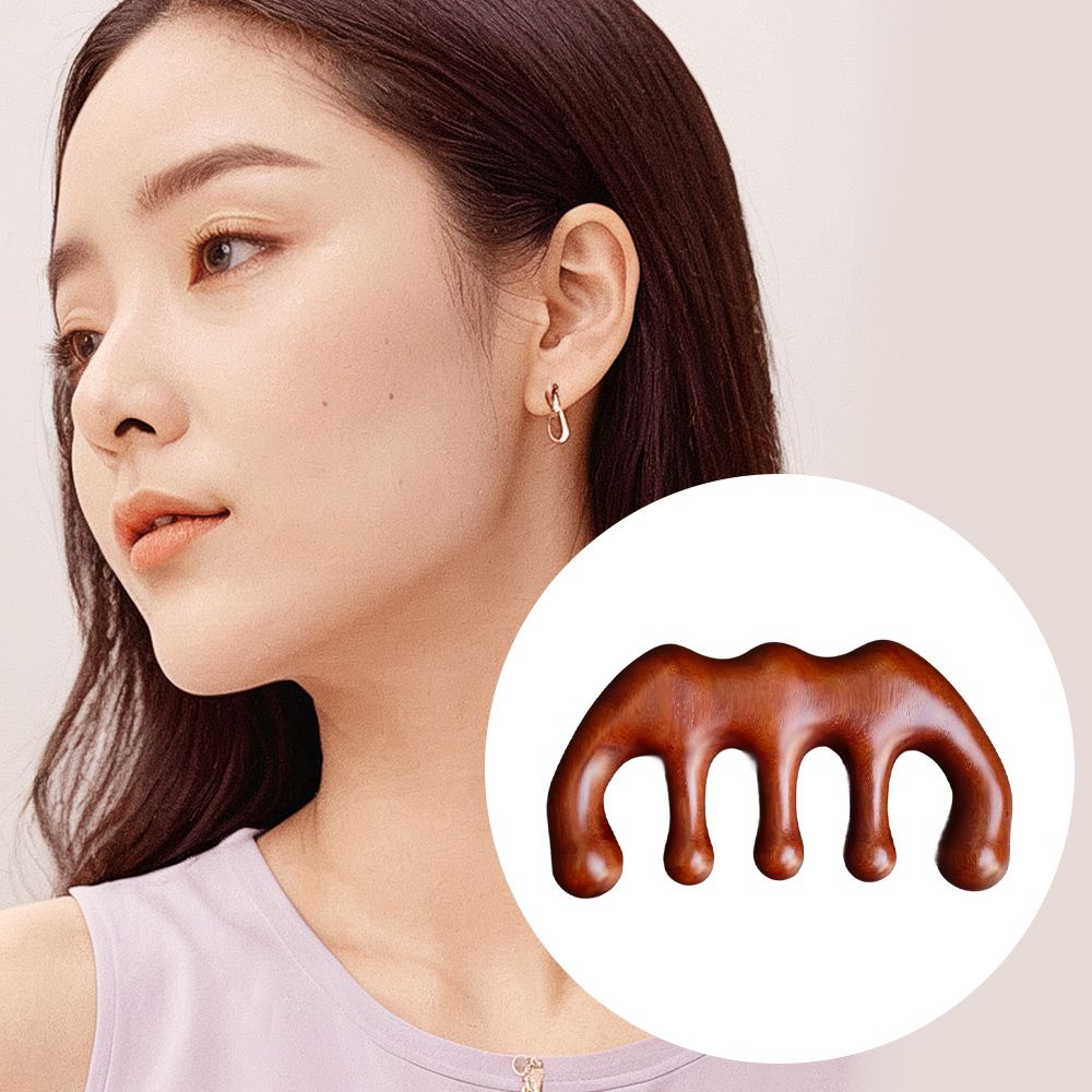 나무괄사 두피 머리 마사지빗 목 어깨 얼굴 마사지기 뒷목 승모근 종아리 다리 갈사 원목 - 상세 이미지 2