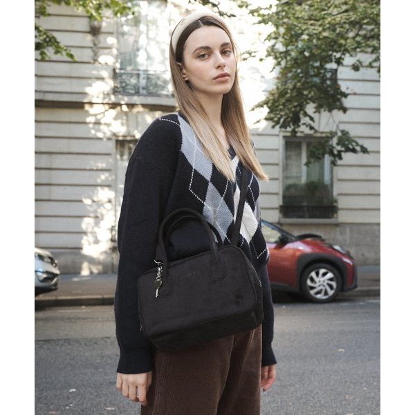 ANOETIC TWO-WAY SUEDE TOTE BAG_BLACK : 빈센트샵01