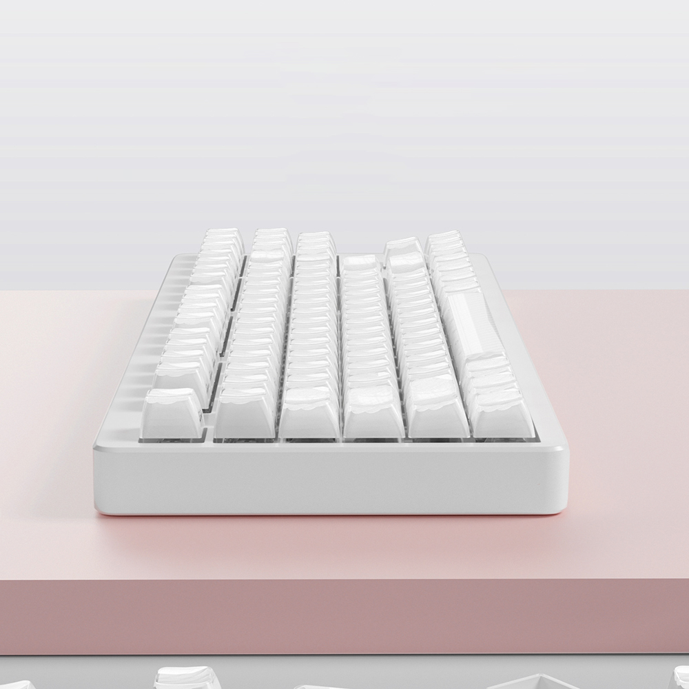 웨이브 크리스탈 화이트 측각 투명 키캡 OEM PC 이중사출 기계식 키보드 독거미 앱코 - 상세 이미지 4