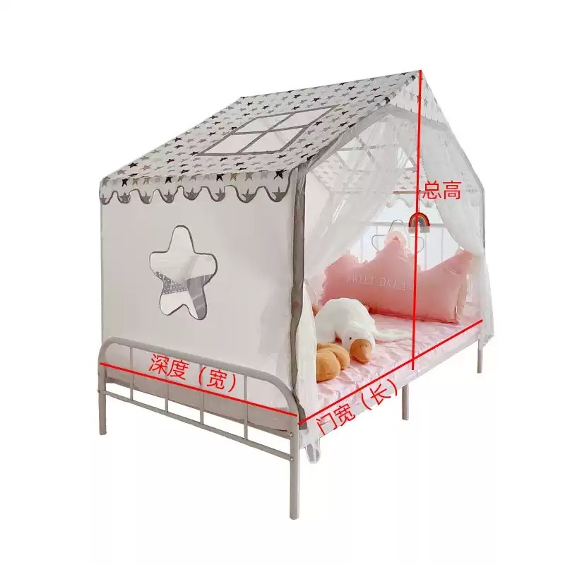 공주 침대 캐노피 북유럽 감성 인테리어 동굴 텐트 여아 오각별 더블 베일 예매 65x120x130cm - 상세 이미지 2