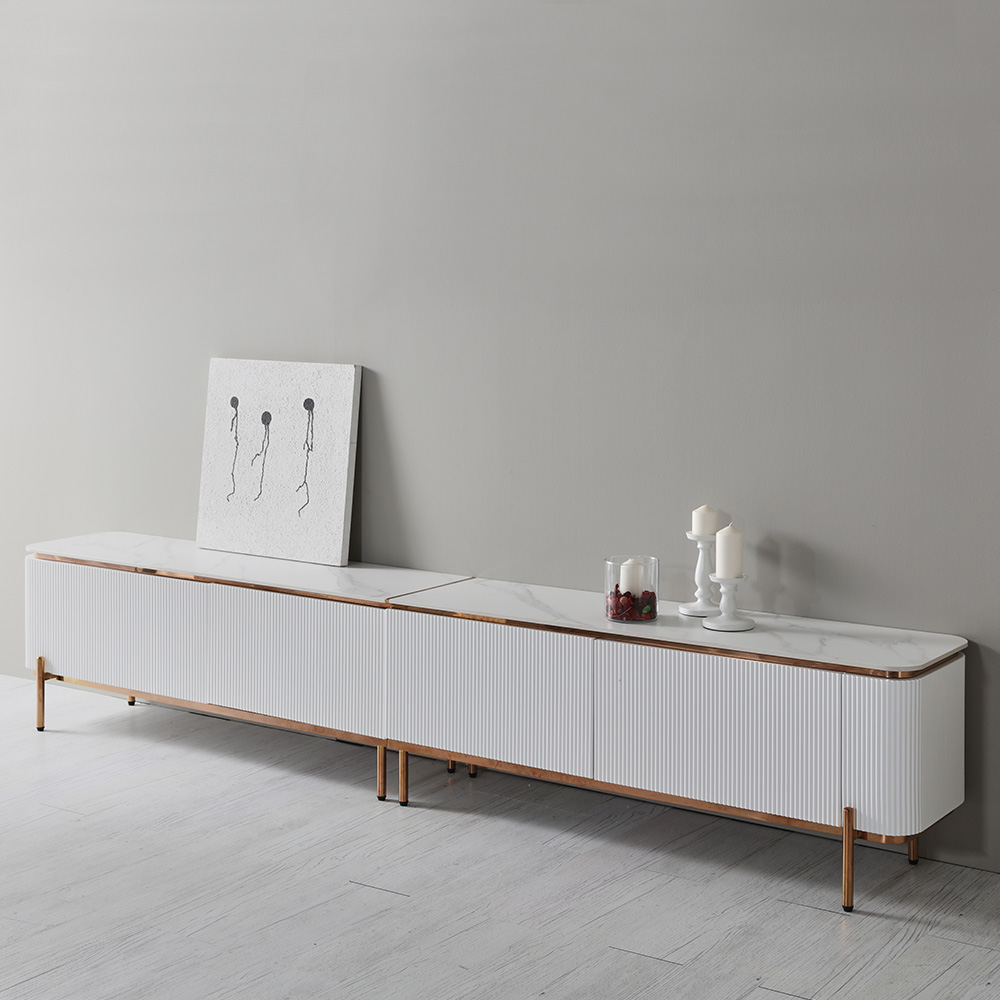 스코나 로프턴 템바보드 로즈골드 포세린 세라믹 3000 거실장