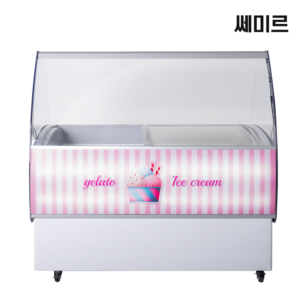 쎄미르 젤라또 쇼케이스 냉동고 초저온 아이스크림 냉장고 평대 LED 스텐밧드 포함 SD-228SN - 메인 이미지