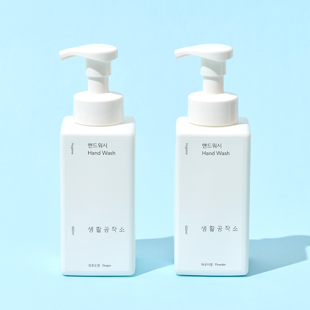 1+1 생활공작소 핸드워시 손세정제 520ml 총 2개