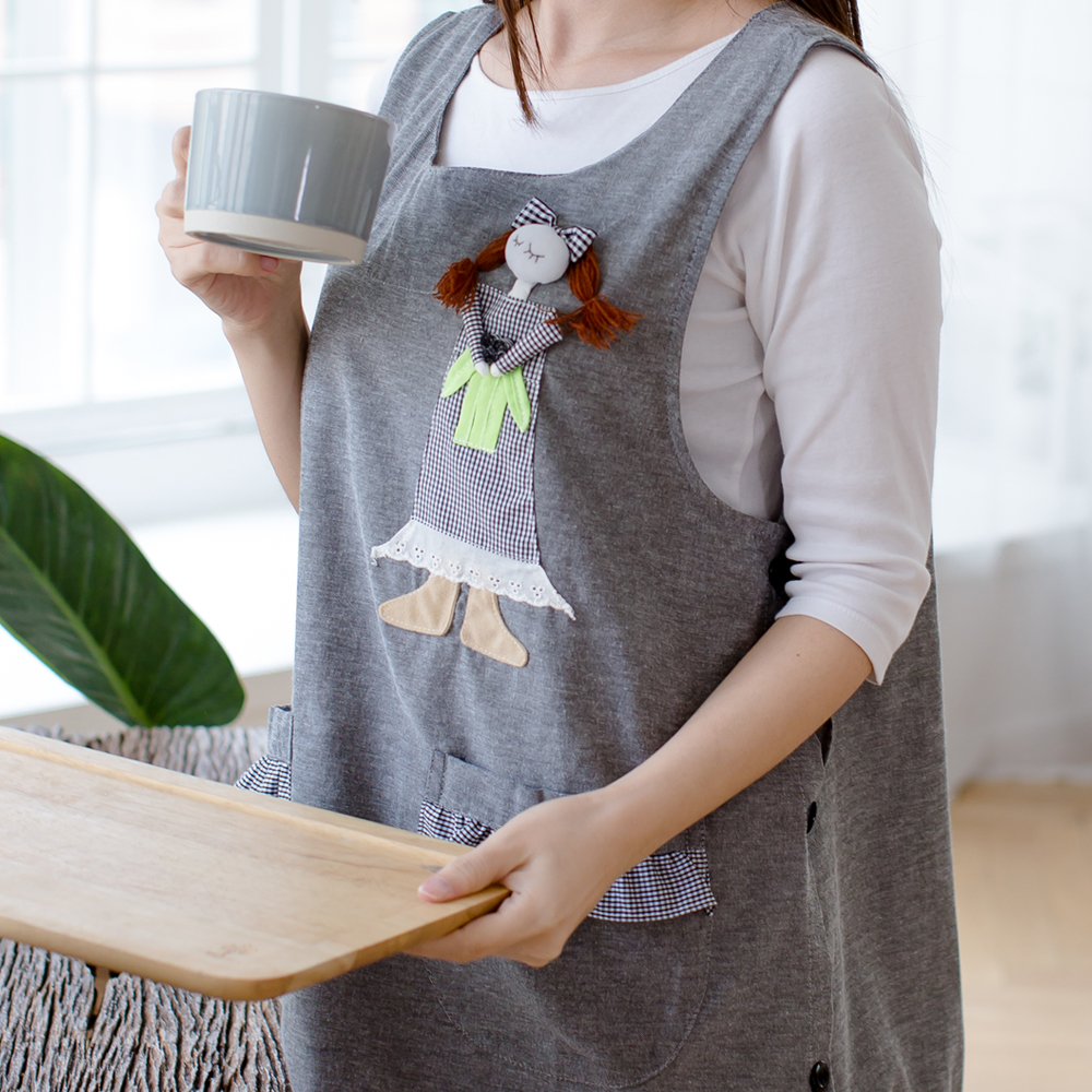데코에버 인형 어린이집선생님 앞치마 가벼운 면 원피스앞치마 빅사이즈
