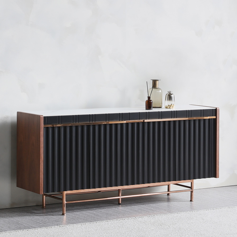 스코나 NEW 커티스 로즈골드 포세린 세라믹 와이드체스트 사이드보드 거실장
