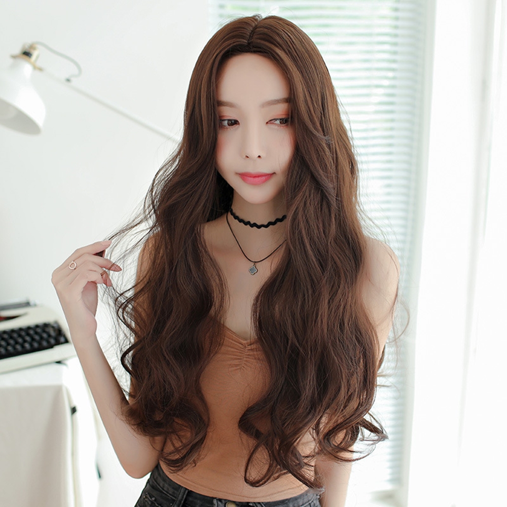 자연스러운 웨이브 가발 긴머리 롱가발 펌 통가발 전체 가발 - 상세 이미지 3