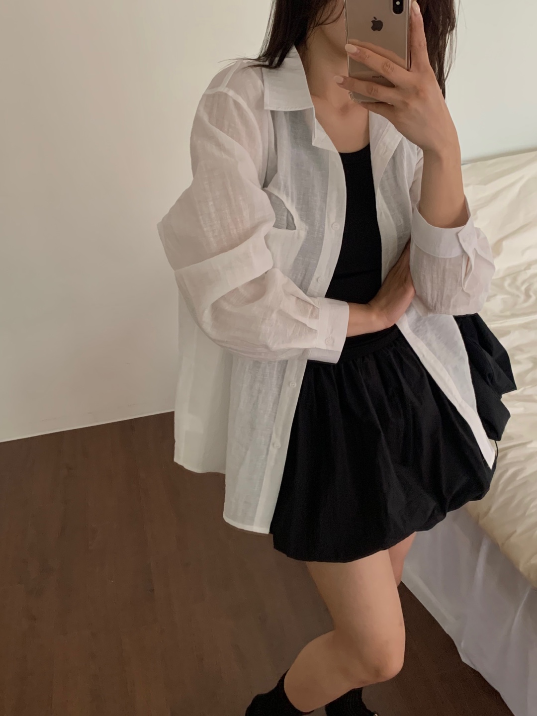 핀터 펌킨 벌룬 미니 스커트 4color (치마바지/ 미니스커트/ 벌룬스커트/ 화이트스커트/ 밴딩스커트) 상세 이미지 41