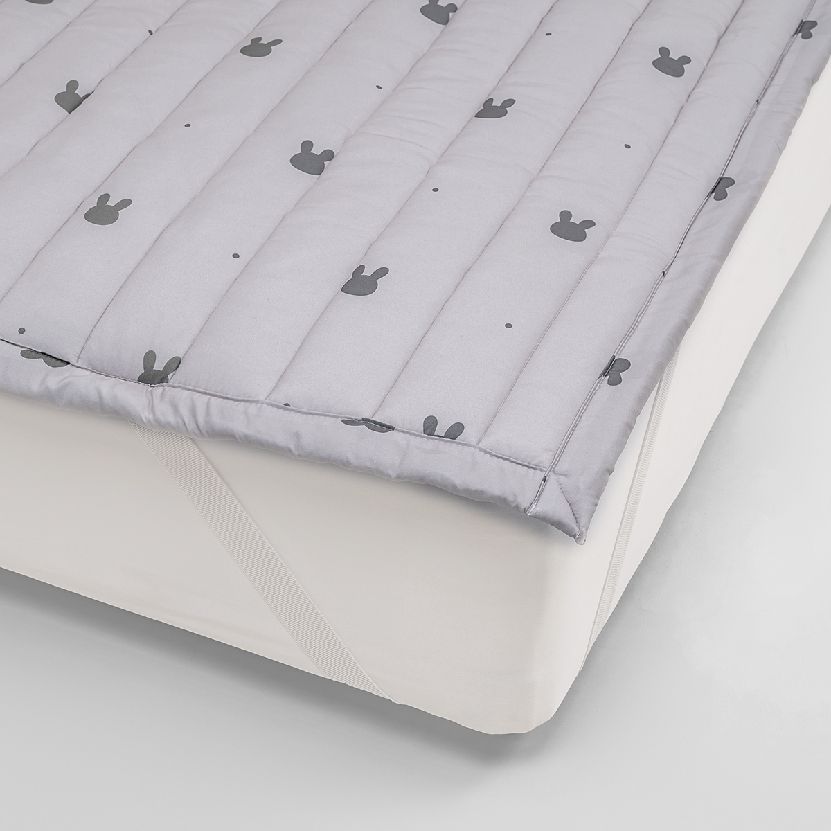 마이하우스 알러지케어 진드기차단 누빔 침대 패드 래빗도트 (그레이), SS(슈퍼싱글)