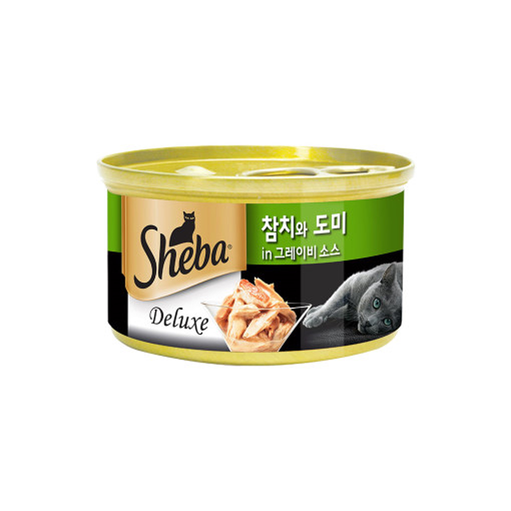 쉬바캔 고양이 습식캔 간식 참치와 도미, 85g, 1개 - 상품 이미지