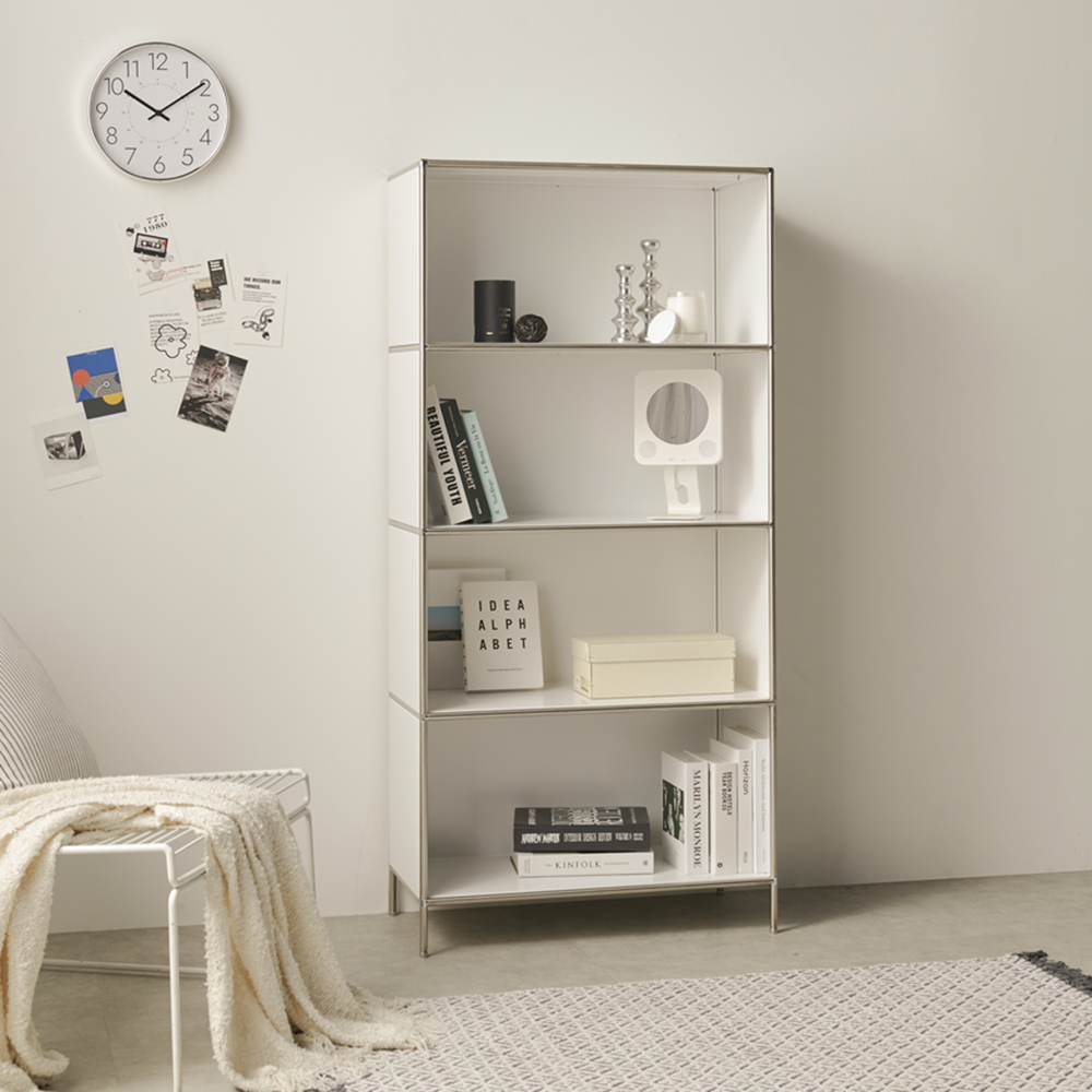 엘르노 미드센츄리 모듈 틈새 철제 슬림장 수납장 가방진열장