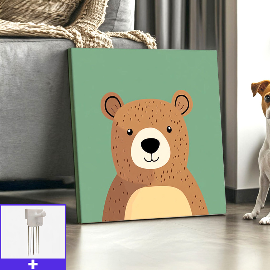행복한곰 80cm x 80cm 캔버스액자 동물그림