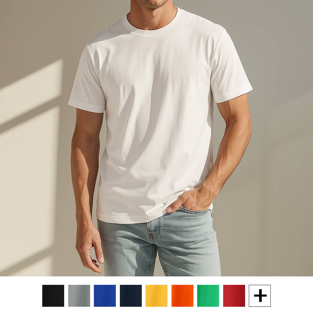 남자 반팔티 무지 티셔츠 라운드 면티 빅사이즈