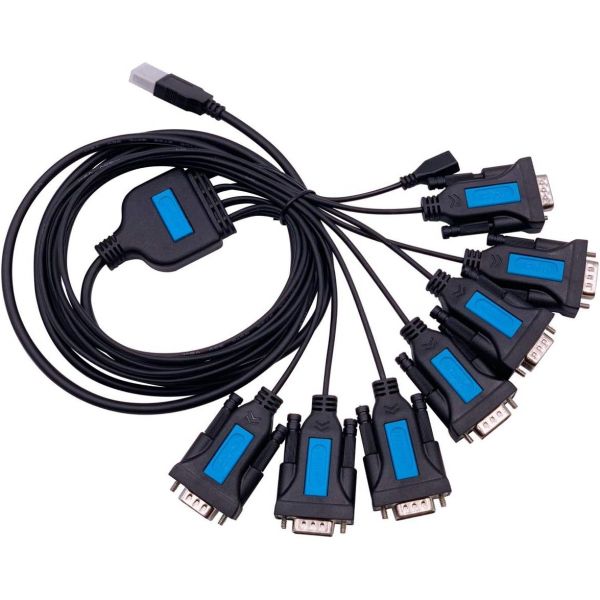 7 포트 프로페셔널 다작 칩 USB직렬 RS232 DB9 어댑터 변환기 직렬 케이블 9핀 남성 대 썸스크류 포함, : 케이엠퍼스트