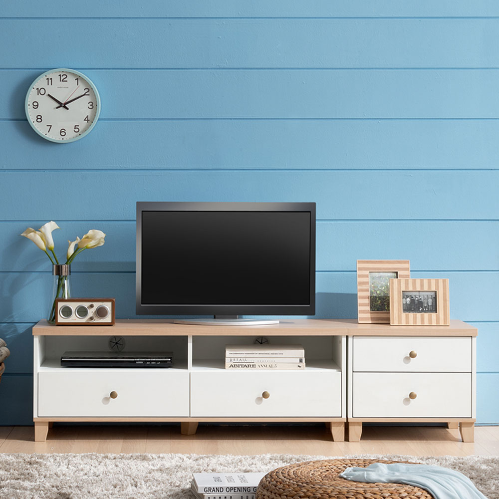 장인가구 미호 2200 거실장세트 (협탁1,장식장1)