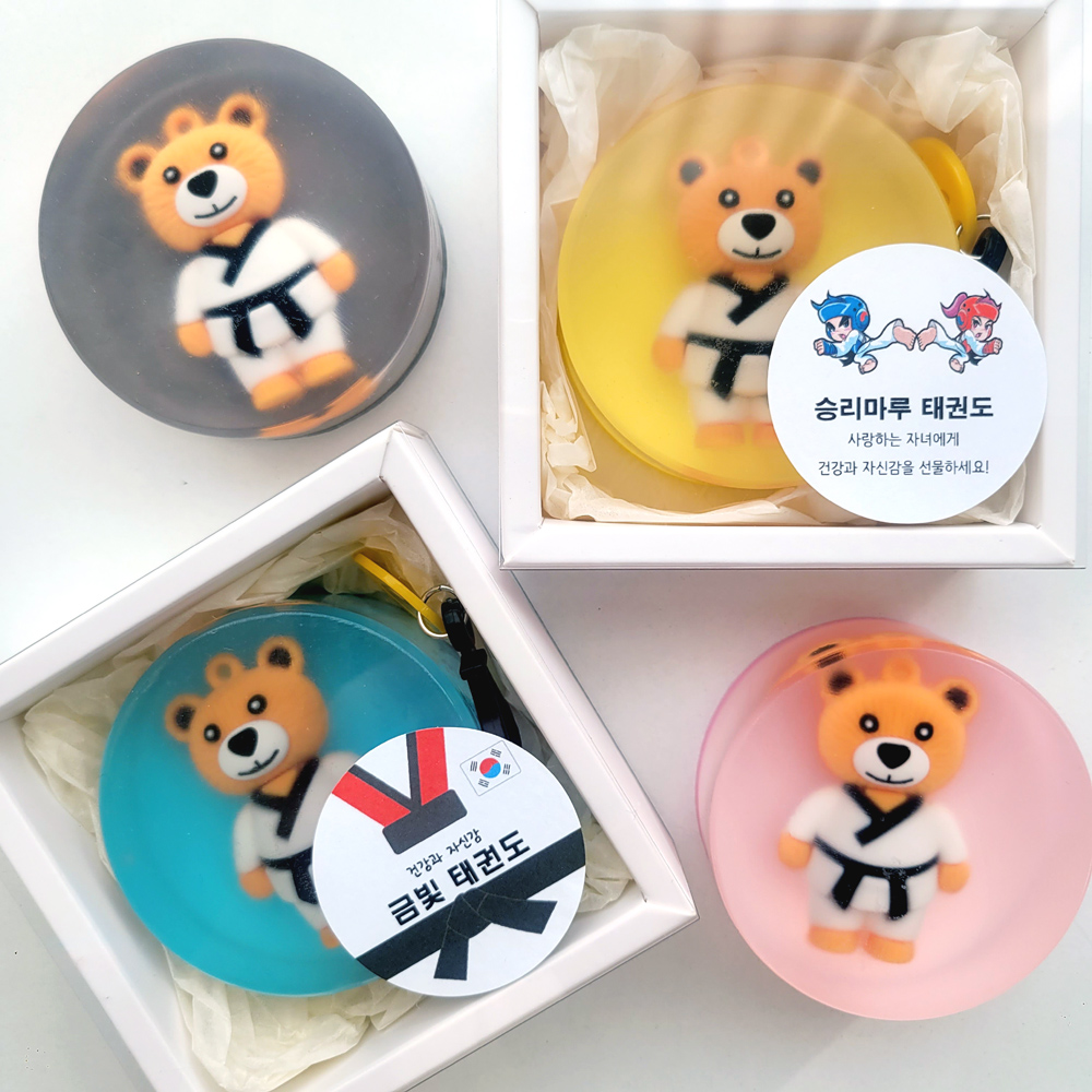 태권도 체육관 단체 답례품 생일 선물 도복 키링비누 - 메인 이미지