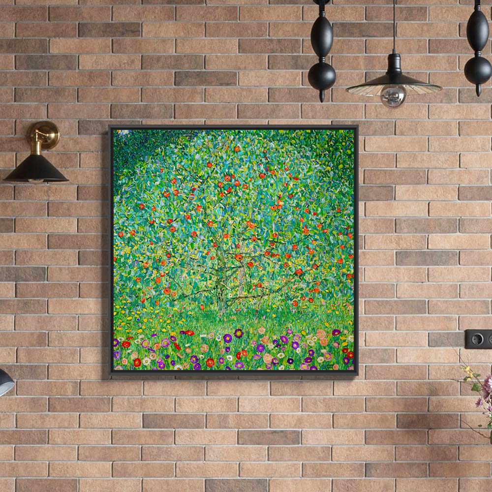 구스타프 클림트 사과나무 70 x 70cm 명화 사과 풍수 그림 거실 인테리어 액자 - 상세 이미지 2