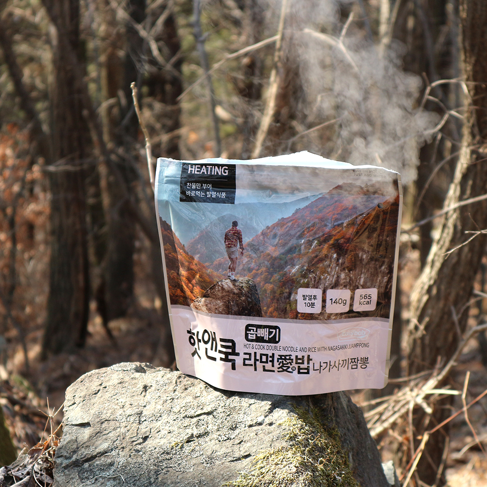 핫앤쿡 곱빼기 라면애밥 나가사끼 짬뽕 대용량 전투식량 발열도시락 등산 캠핑 비상 - 상세 이미지 3