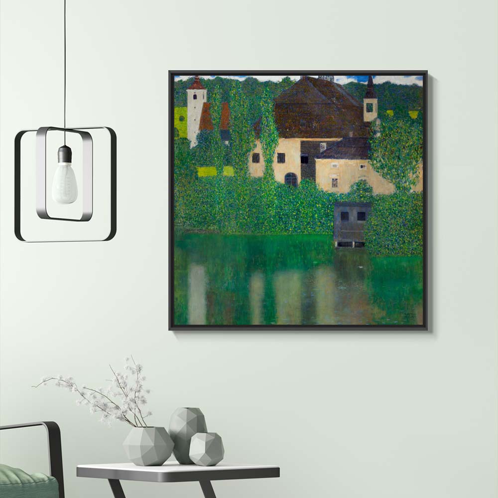구스타프 클림트 물의성 70 x 70cm 명화 그림 거실 사무실 벽 인테리어 액자 - 상품 이미지