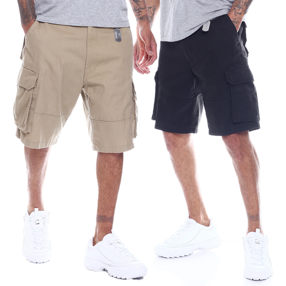 로스코 남자 와이드 무지 카고 반바지 카고팬츠