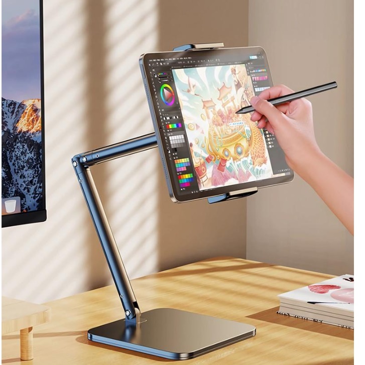 책상용 태블릿거치대 태블릿삼각대 갤럭시탭휴대용거치대 암