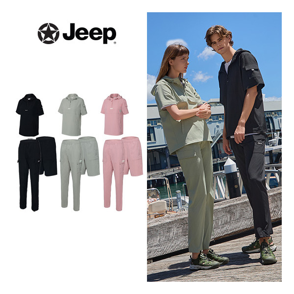 [지프] JEEP 25SS 여성 시어서커 여름셋업 3종 (반팔아노락+롱팬츠+숏팬츠) : 롯데홈쇼핑.