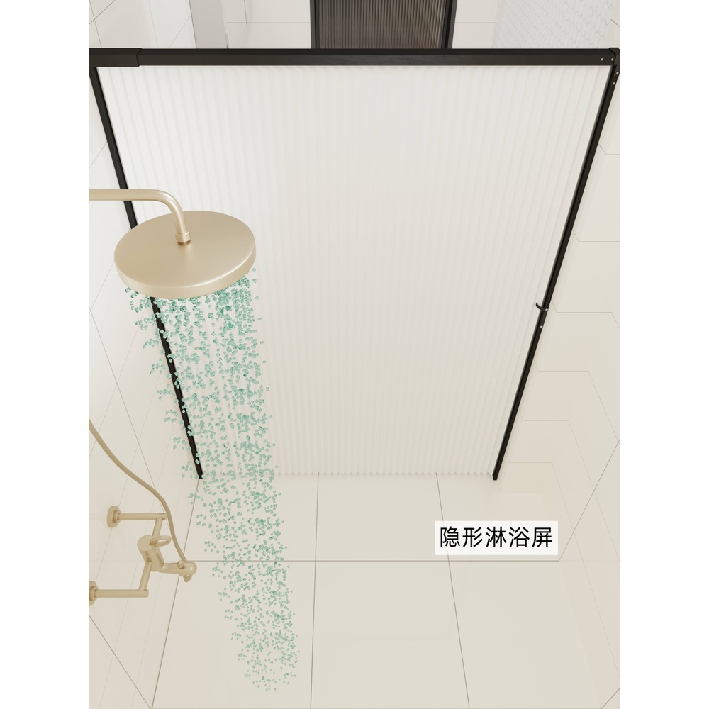 슬라이딩 샤워파티션 간이 부스 가림막 욕조 목욕 가벽 화이트 프레임+화이트 패브릭 0-80cm x 200cm - 상세 이미지 4