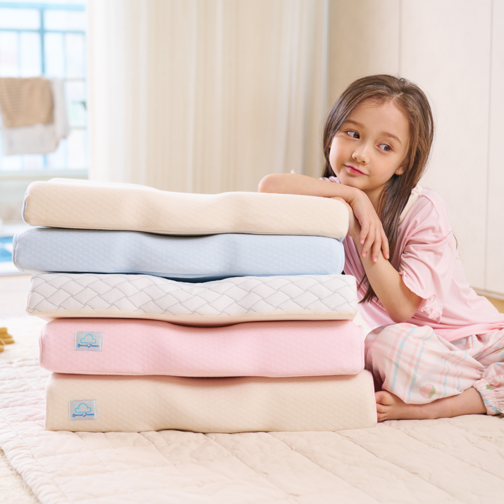 스페셜드림 어린이 키즈 경추베개 초등학생 필로우 키성장 고밀도 메모리폼 뒤척임방지 냉감