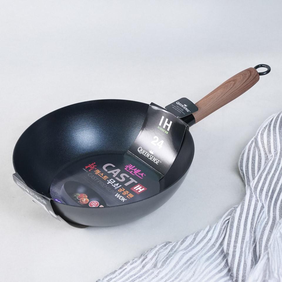 메가마트 퀸센스 캐스트IH 무쇠궁중팬 궁중24