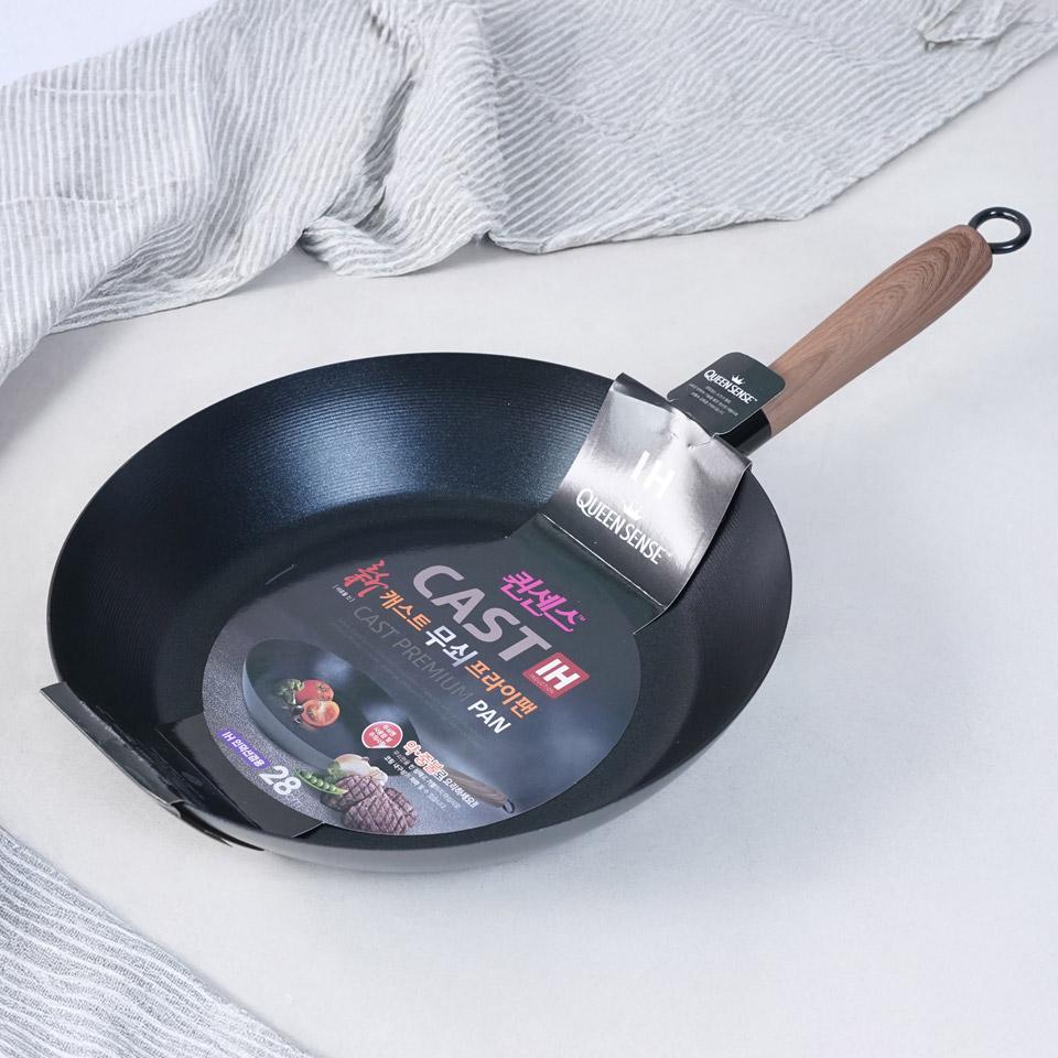 메가마트 퀸센스 캐스트IH 무쇠후라이팬 원형28