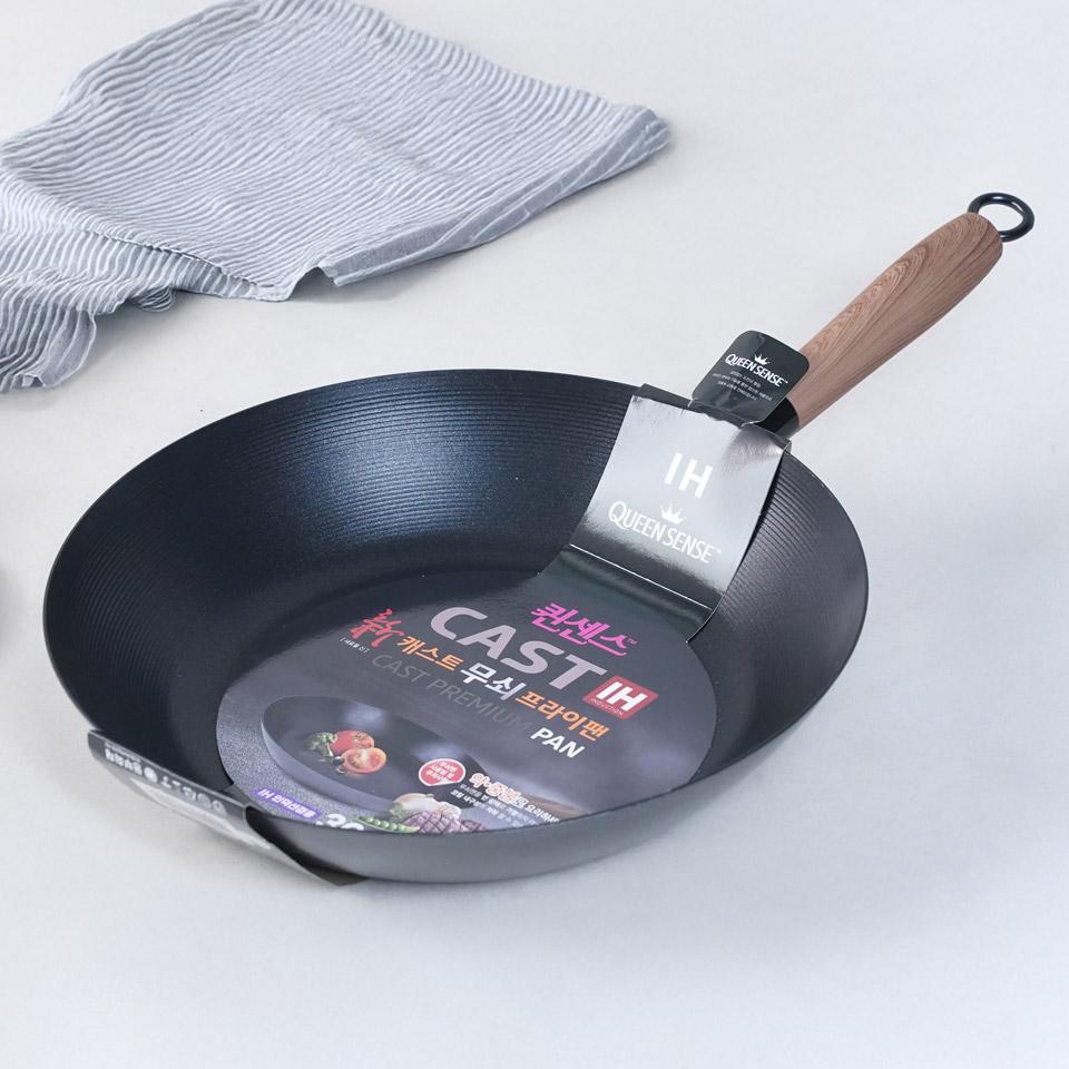 메가마트 퀸센스 캐스트IH 무쇠후라이팬 원형30