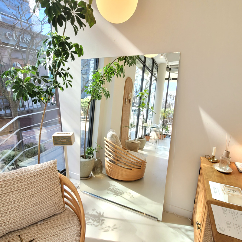 아치형 노프레임 부착형 현관 이동식 전신거울 400x1800